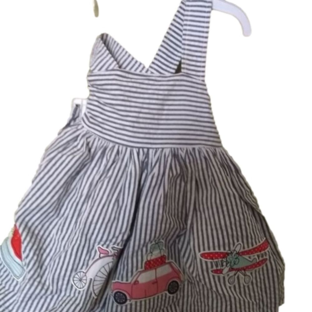 Savannah Kids Two Piece Summer Outfit Stripes Blue Size 12-18M NWT (Chi022)